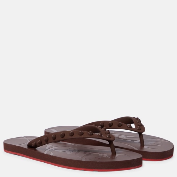 Christian Louboutin Shoes - Christian Louboutin Brown Loubi Flip Flop